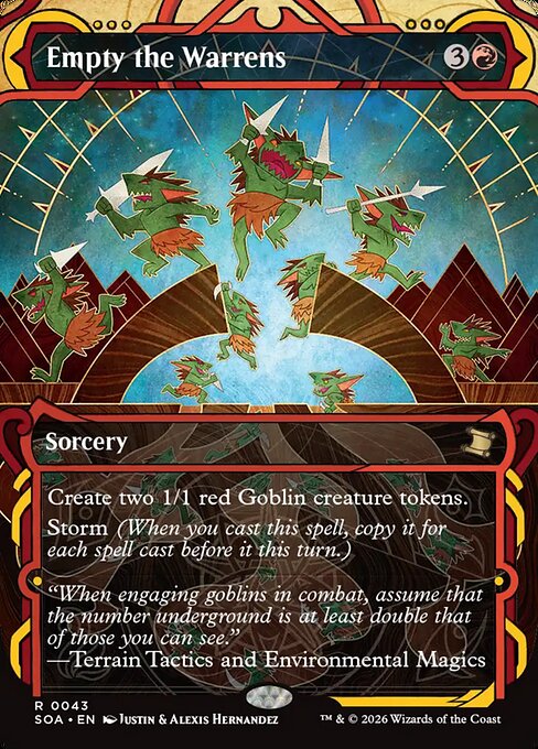 Empty the Warrens — Secrets of Strixhaven Mystical Archive #43, art by Justin Hernandez & Alexis Hernandez