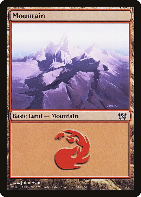 Mountain — Eighth Edition #344★, art by John Avon