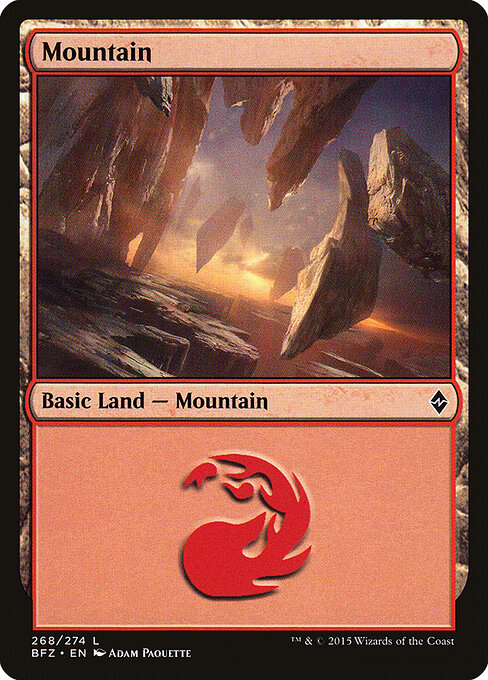 Mountain — Battle for Zendikar #268a, art by Adam Paquette