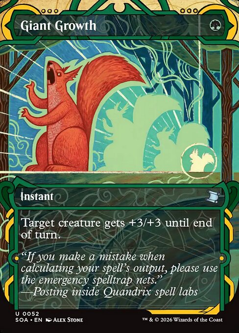 Giant Growth — Secrets of Strixhaven Mystical Archive #52, art by Alex Stone