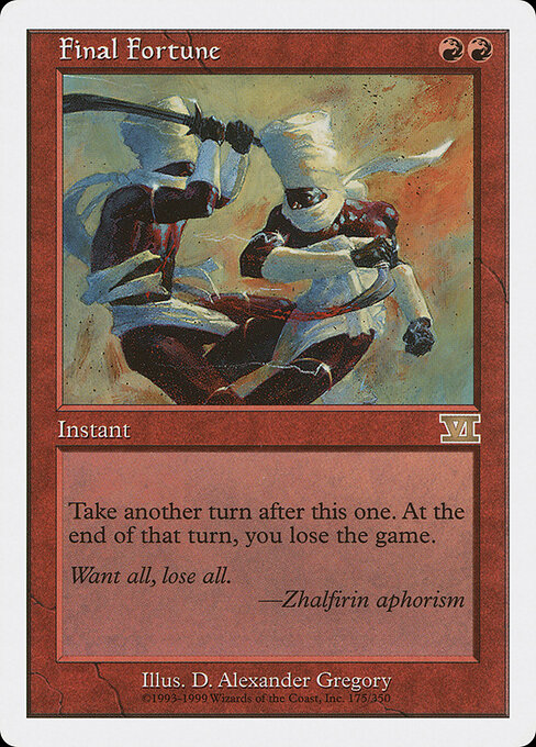Final Fortune — Classic Sixth Edition #175, art by D. Alexander Gregory
