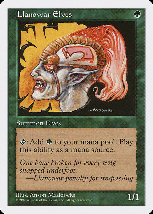 Llanowar Elves — Fifth Edition #313, art by Anson Maddocks