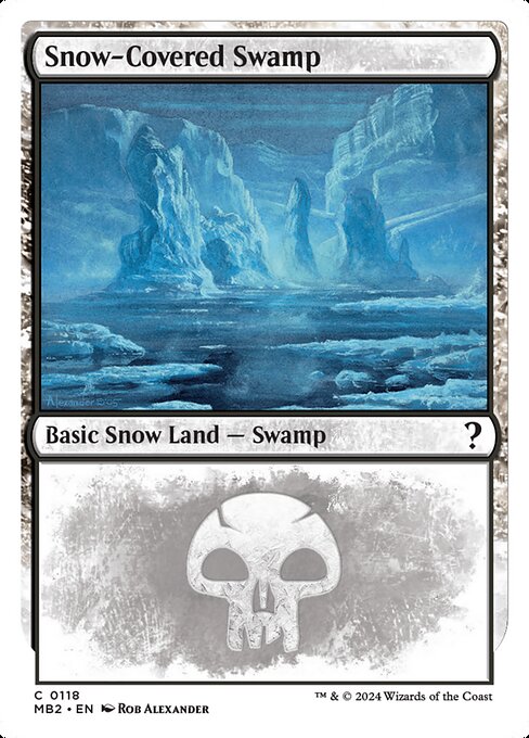 Snow-Covered Swamp — Mystery Booster 2 #118, art by Rob Alexander