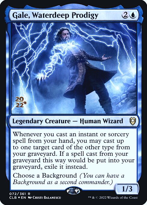 Gale, Waterdeep Prodigy — Battle for Baldur's Gate Promos #72s, art by Cristi Balanescu