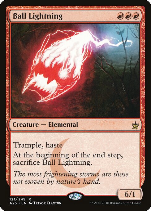 Ball Lightning — Masters 25 #121, art by Trevor Claxton