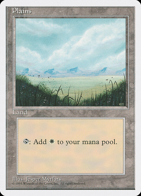 Plains — Fourth Edition #364, art by Jesper Myrfors