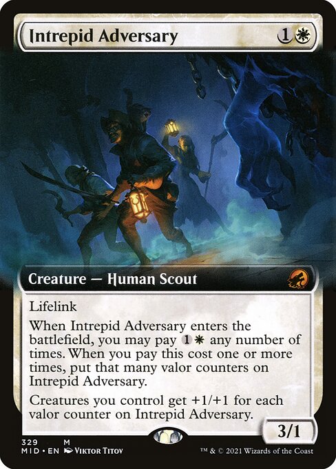 Intrepid Adversary — Innistrad: Midnight Hunt #329, art by Viktor Titov