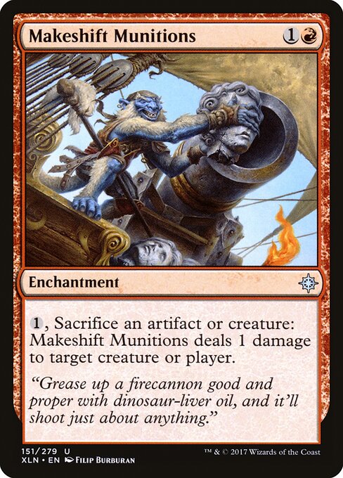 Makeshift Munitions — Ixalan #151, art by Filip Burburan