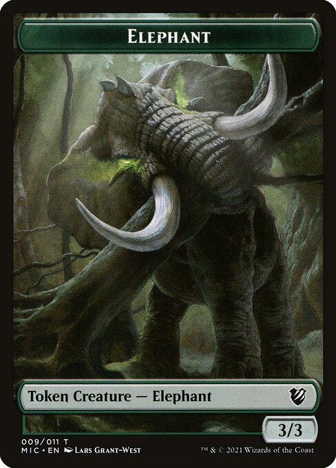 Elephant — Midnight Hunt Commander Tokens #9, art by Lars Grant-West
