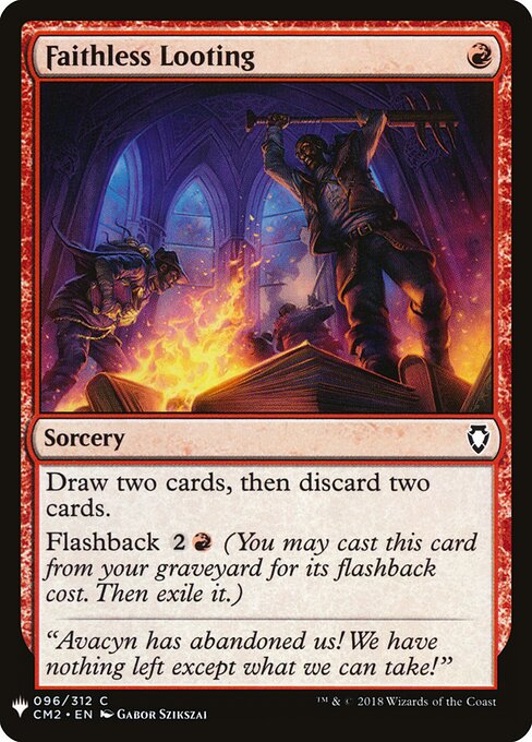 Faithless Looting — The List #CM2-96, art by Gabor Szikszai