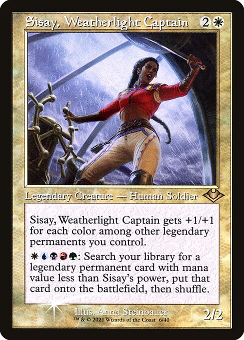Sisay, Weatherlight Captain — Modern Horizons 1 Timeshifts #6, art by Anna Steinbauer