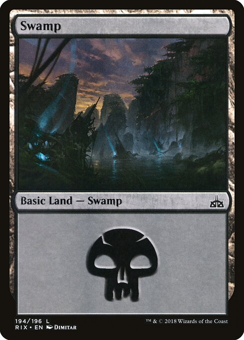 Swamp — Rivals of Ixalan #194, art by Dimitar Marinski