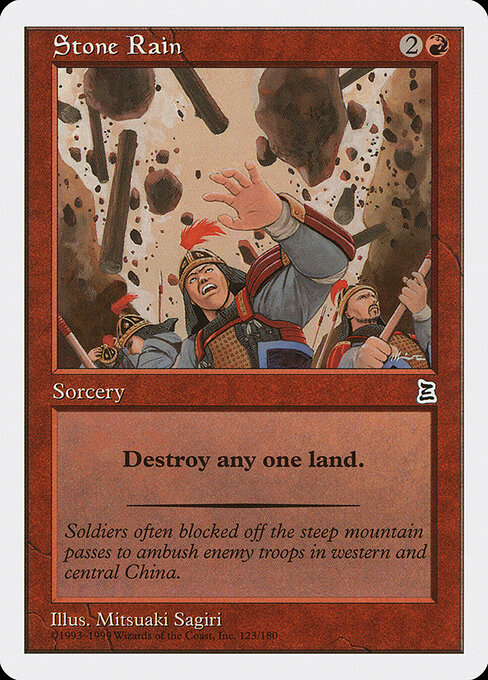 Stone Rain — Portal Three Kingdoms #123, art by Mitsuaki Sagiri