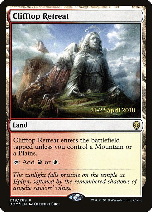 Clifftop Retreat — Dominaria Promos #239s, art by Christine Choi