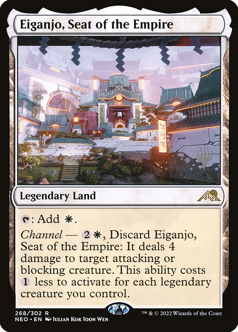 Eiganjo, Seat of the Empire — Kamigawa: Neon Dynasty Promos #268p, art by Julian Kok Joon Wen