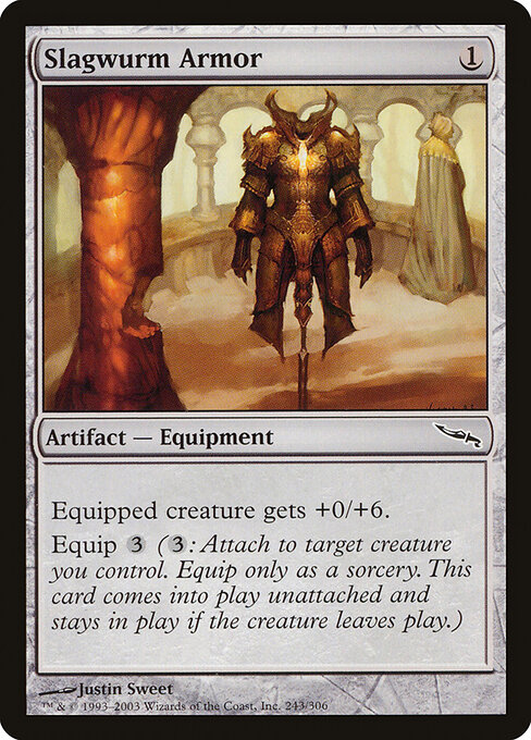 Slagwurm Armor — Mirrodin #243, art by Justin Sweet