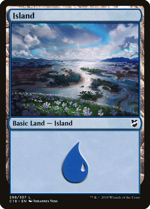 Island — Commander 2018 #298, art by Johannes Voss