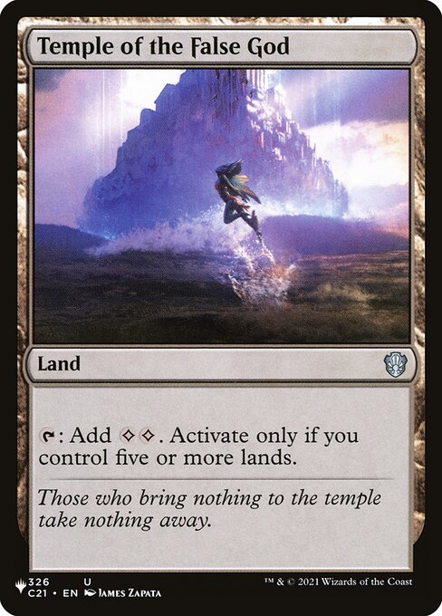 Temple of the False God — The List #C21-326, art by James Zapata