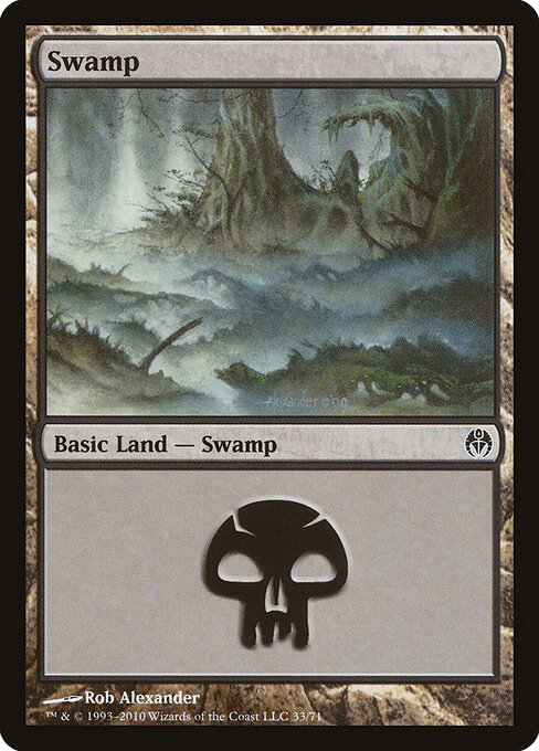 Swamp — Duel Decks: Phyrexia vs. the Coalition #33, art by Rob Alexander