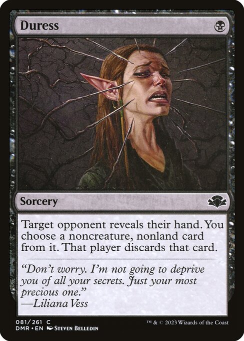 Duress — Dominaria Remastered #81, art by Steven Belledin