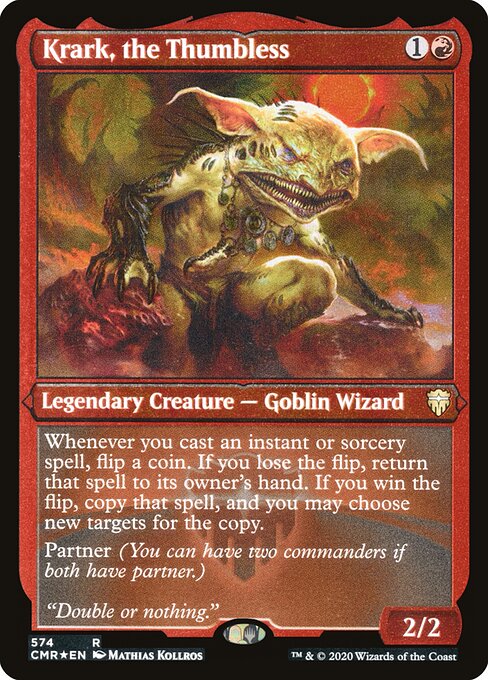 Krark, the Thumbless — Commander Legends #574, art by Mathias Kollros