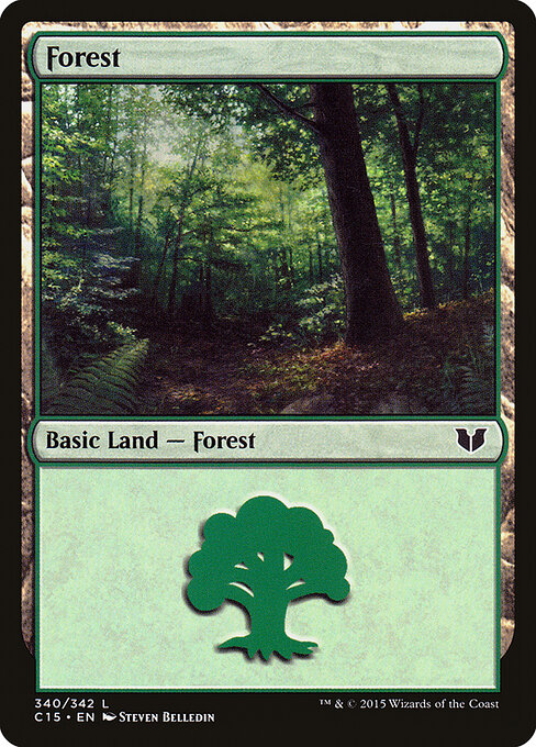 Forest — Commander 2015 #340, art by Steven Belledin
