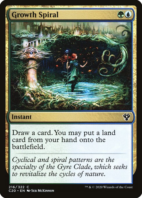 Growth Spiral — Commander 2020 #216, art by Seb McKinnon