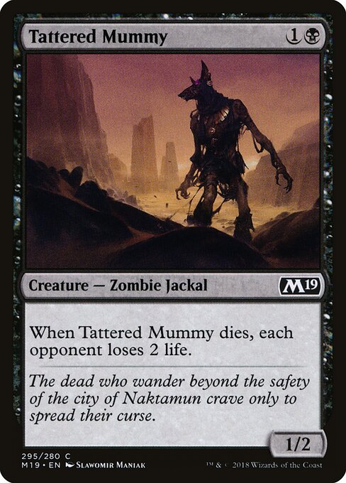 Tattered Mummy — Core Set 2019 #295, art by Slawomir Maniak