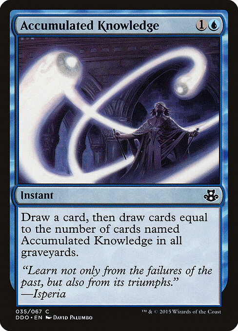 Accumulated Knowledge — Duel Decks: Elspeth vs. Kiora #35, art by David Palumbo