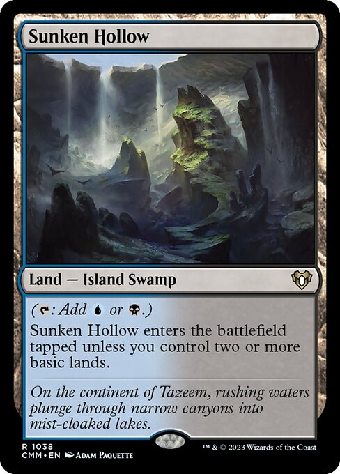 Sunken Hollow — Commander Masters #1038, art by Adam Paquette