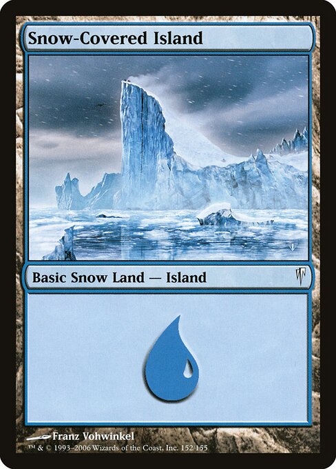 Snow-Covered Island — Coldsnap #152, art by Franz Vohwinkel