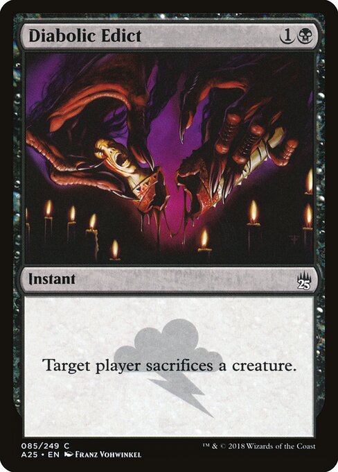 Diabolic Edict — Masters 25 #85, art by Franz Vohwinkel