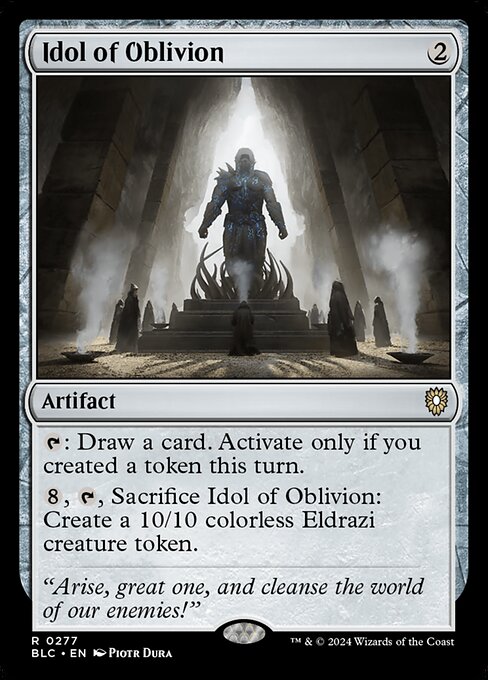 Idol of Oblivion — Bloomburrow Commander #277, art by Piotr Dura