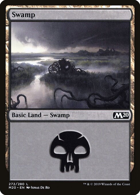 Swamp — Core Set 2020 #272, art by Jonas De Ro
