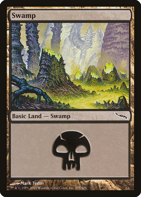Swamp — Mirrodin #295, art by Mark Tedin