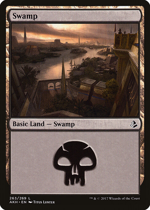 Swamp — Amonkhet #263, art by Titus Lunter