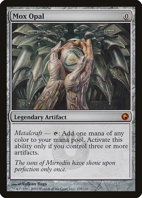 Mox Opal — Scars of Mirrodin #179, art by Volkan Baǵa