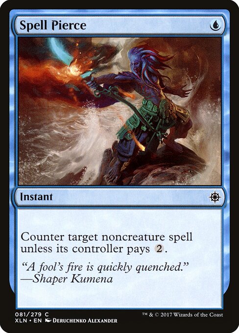 Spell Pierce — Ixalan #81, art by Deruchenko Alexander