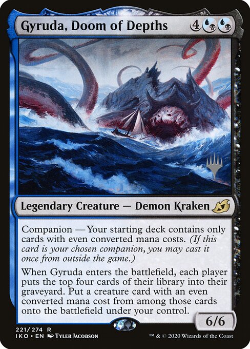 Gyruda, Doom of Depths — Ikoria: Lair of Behemoths Promos #221p, art by Tyler Jacobson