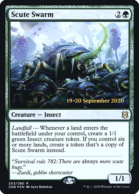 Scute Swarm — Zendikar Rising Promos #203s, art by Alex Konstad