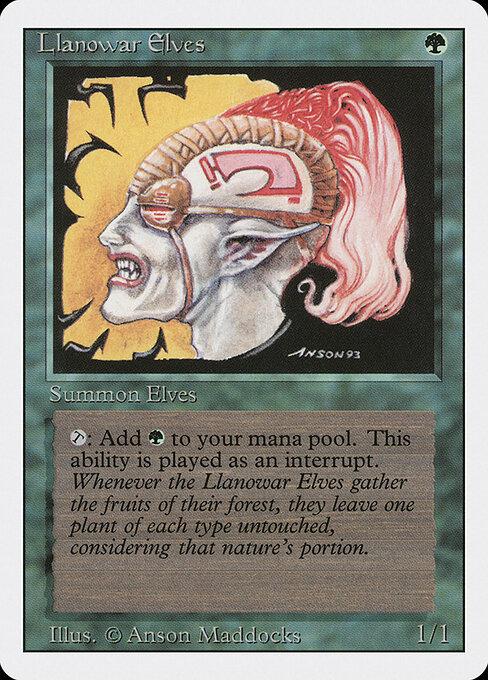 Llanowar Elves — Revised Edition #211, art by Anson Maddocks