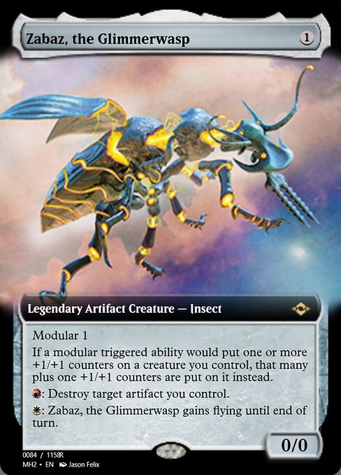 Zabaz, the Glimmerwasp — Magic Online Promos #91369, art by Jason Felix