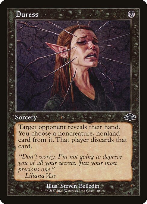 Duress — Dominaria Remastered #303, art by Steven Belledin