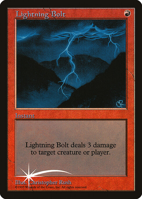 Lightning Bolt — Judge Gift Cards 1998 #1, art by Christopher Rush