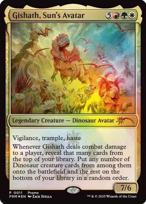 Gishath, Sun's Avatar — Media and Collaboration Promos #2026-5, art by Zack Stella