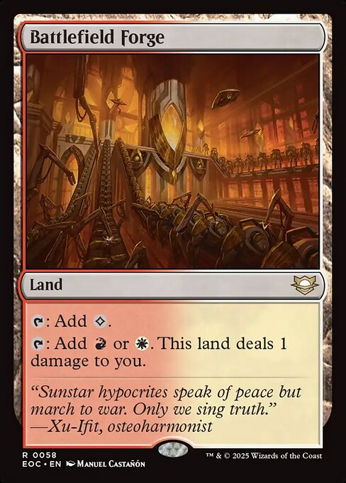 Battlefield Forge — Edge of Eternities Commander #58, art by Manuel Castañón