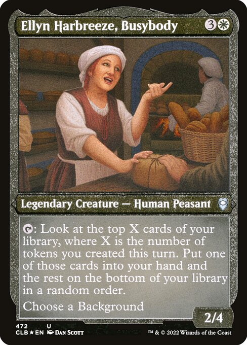 Ellyn Harbreeze, Busybody — Commander Legends: Battle for Baldur's Gate #472, art by Dan Murayama Scott