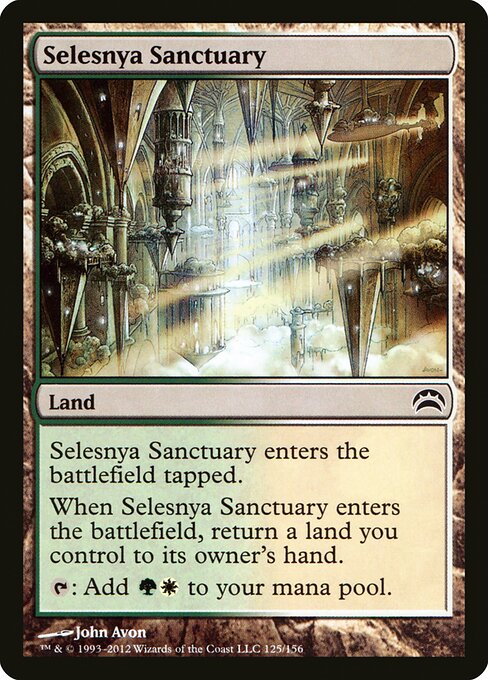 Selesnya Sanctuary — Planechase 2012 #125, art by John Avon