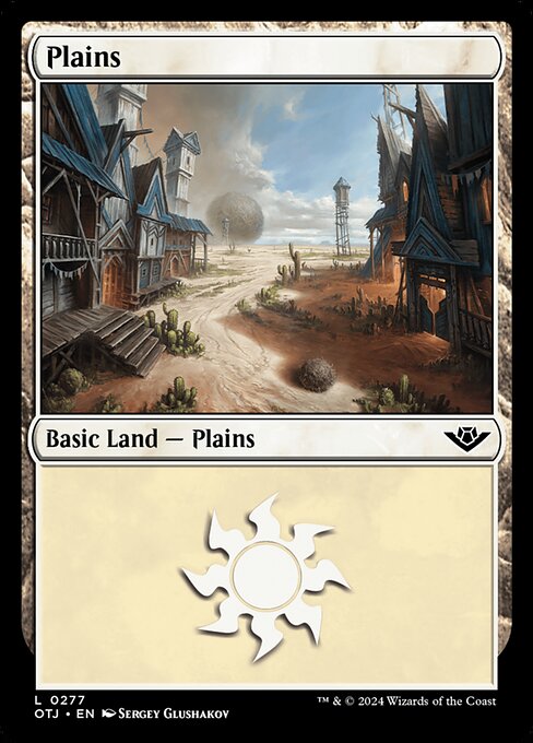 Plains — Outlaws of Thunder Junction #277, art by Sergey Glushakov