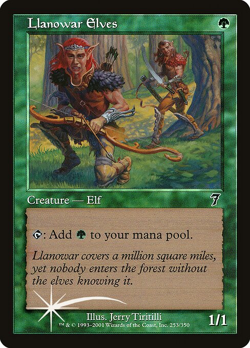 Llanowar Elves — Seventh Edition #253★, art by Jerry Tiritilli